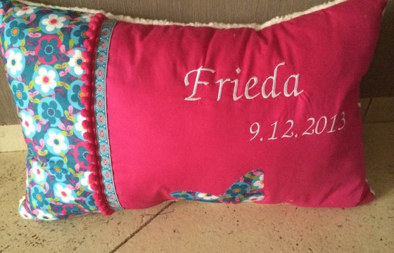 Namenskissen zur Geburt der kleinen Frieda